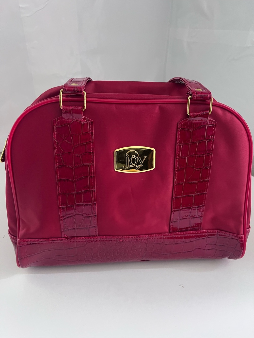 Joy Mangano Red Croc-Embossed Satchel Bag